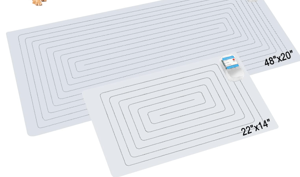 SEERWAY Scat Pet Shock Mat 2 Pieces in Different Size, Shock Pads for Dogs and Cats Training Indoor, Electric Repellent Mat Keeps Pets Off Couch,