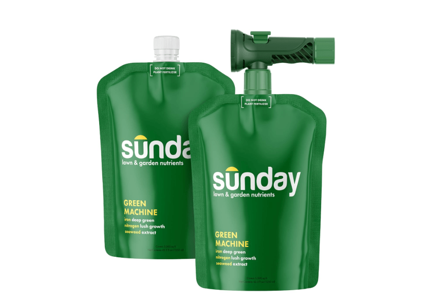 Sunday Green Machine Fertilizer, 42.3oz, 2 Pack - Liquid Lawn Fertilizer for Lush Growth - Includes Universal Sprayer Attachment - Covers Up to 10,000 Sq Ft