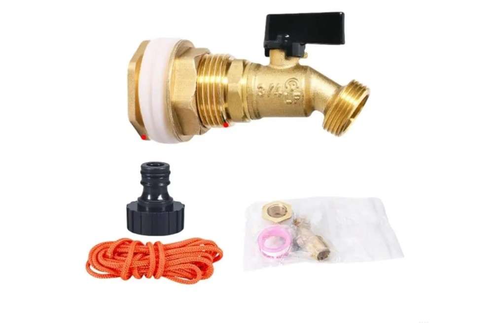 Brass Rain Barrel Spigot Brass Spigot 3/4inch Thread easy installs for Garden Hose Connection & Water Conservation(Pacifier braided)