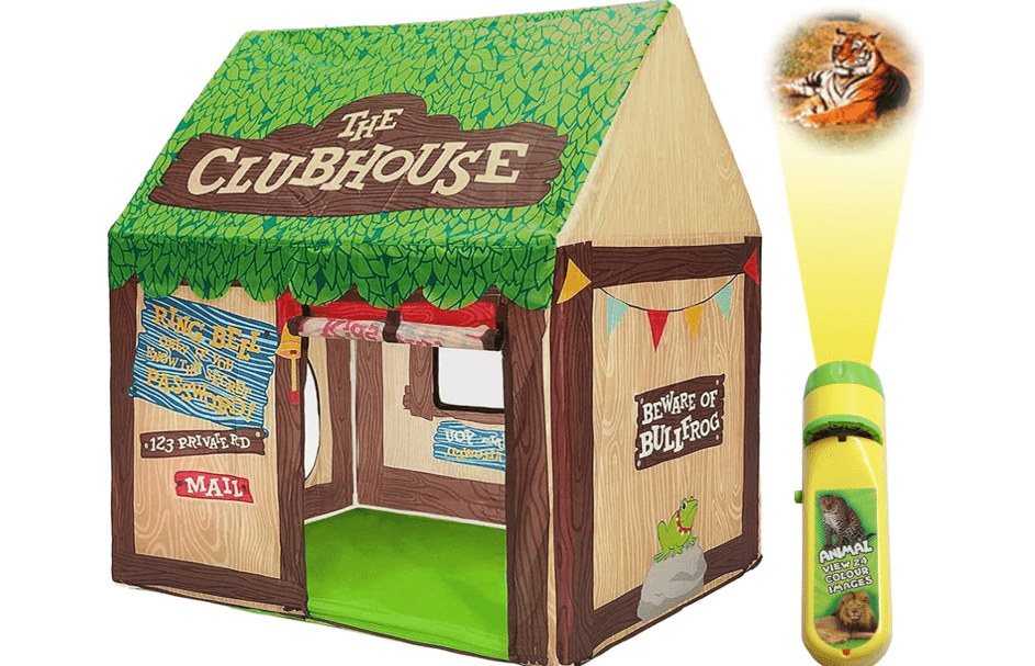 
SweHouse Kids Play Tents Indoor: Cute Playhouse Tent for Kids with Projector - Toddler Play Tents Boys Fort Play Area Decorations for Birthday