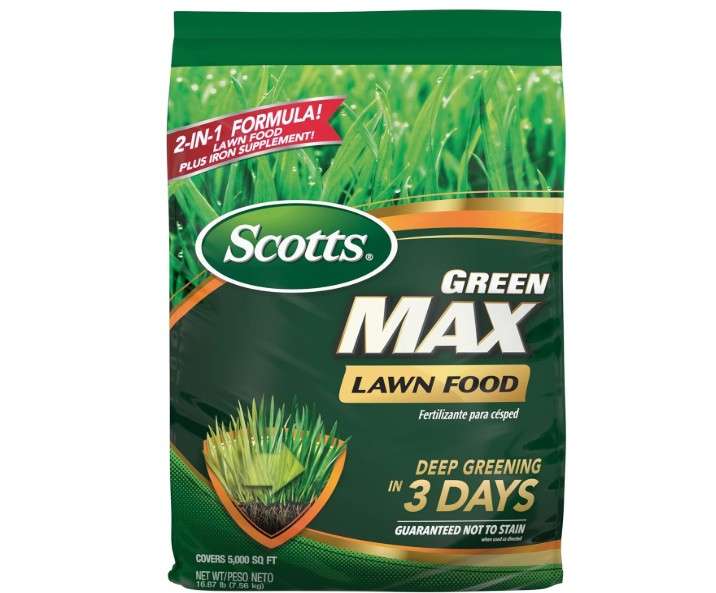 Scotts Green Max Lawn Food, Lawn Fertilizer Plus Iron Supplement for Greener Grass in 3 Days, 5,000 sq. ft., 16.67 lbs.
