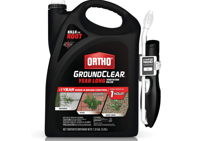 Ortho GroundClear Year Long Vegetation Killer - With Continuous Spray Comfort Wand, Visible Results in 1 Hour, Kills Weeds and Grasses to the Root,