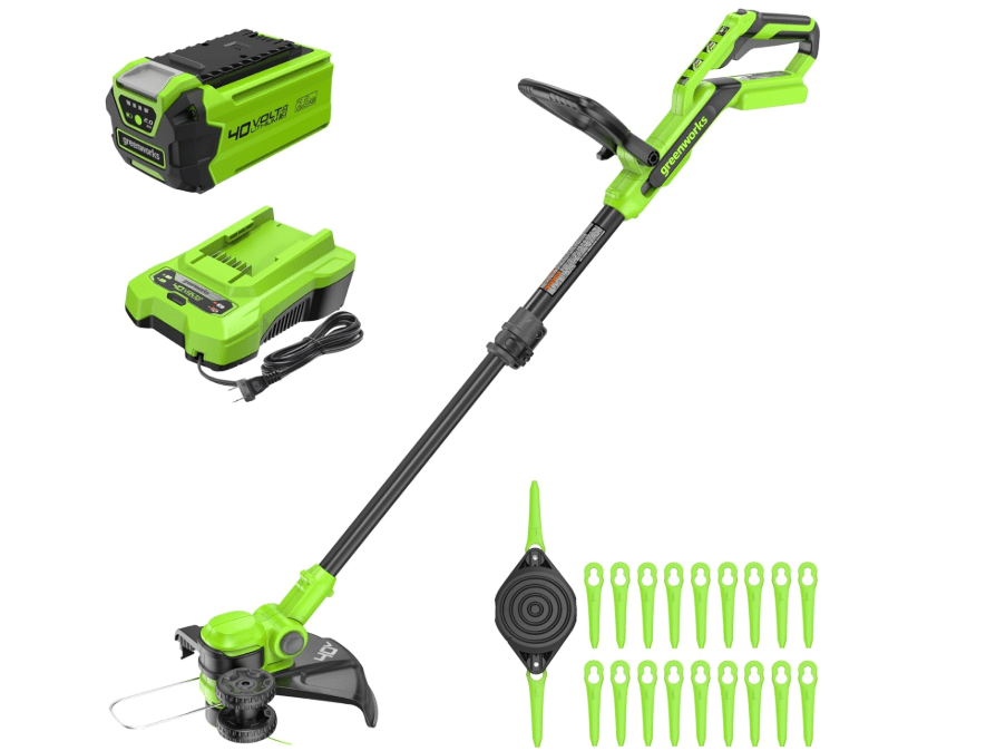 
Greenworks 40V 13" Cordless String Trimmer/Weed Wacker + Edger (Includes 20 Blades), 2.0Ah Battery and Charger Included