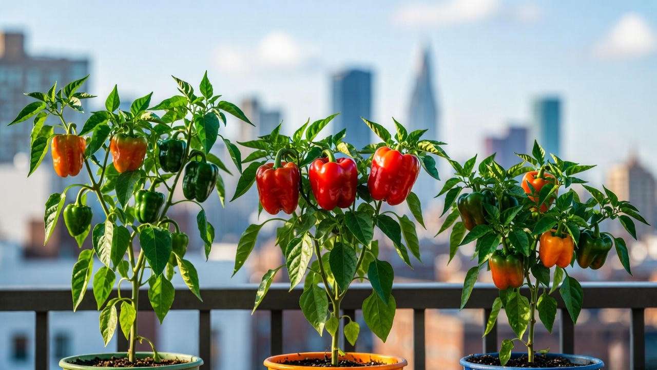 Best compact bell pepper varieties for containers: Mohawk, Red Ember and Lunchbox