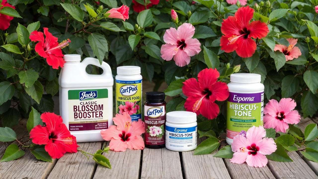 Best fertilizers for hibiscus plants including Jack’s Classic and Carl Pool