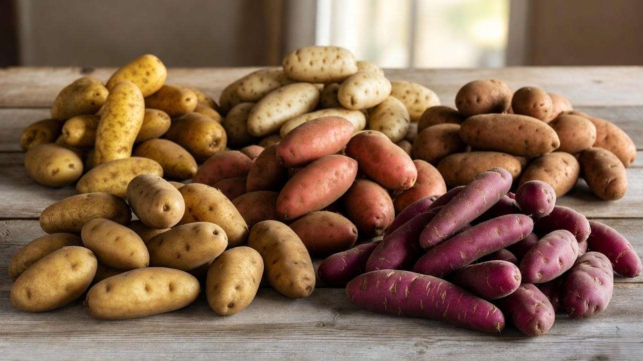 Five top potato varieties for grow bags – Yukon Gold, Kennebec, Red Pontiac, Fingerling, and Adirondack Blue