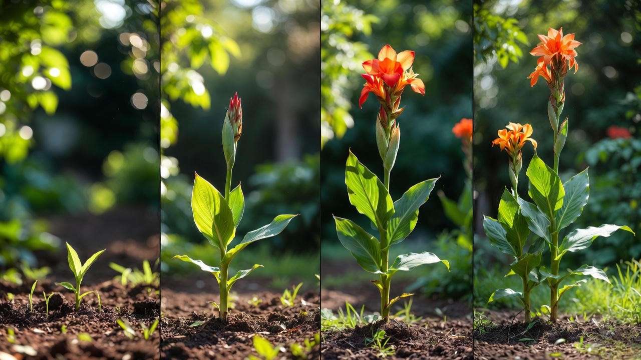 Canna lily growth timeline first 60 days after planting