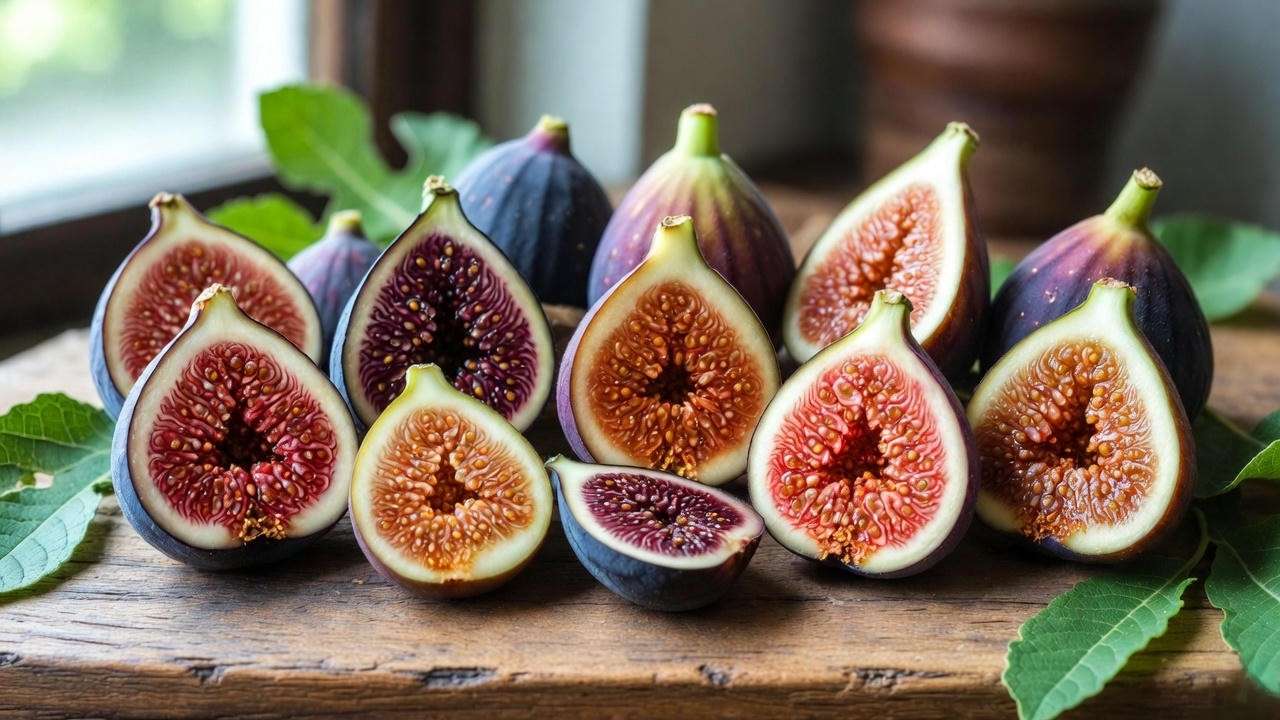 Different fig varieties cut open showing color and flavor differences for choosing the best type
