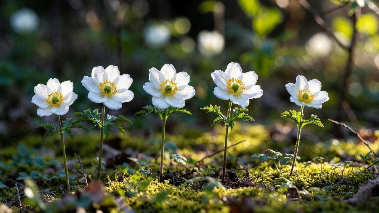 Comparison of popular white anemone cultivars including Vestal, Alba Plena and Green Fingers”