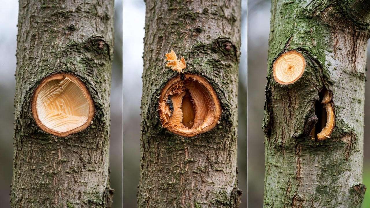 Correct vs incorrect pruning cuts on cherry tree branches