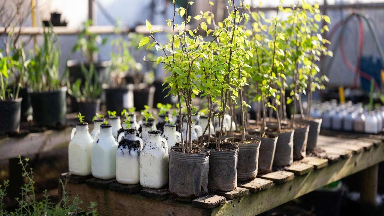Container-grown vs winter-sown eastern redbud seedlings comparison