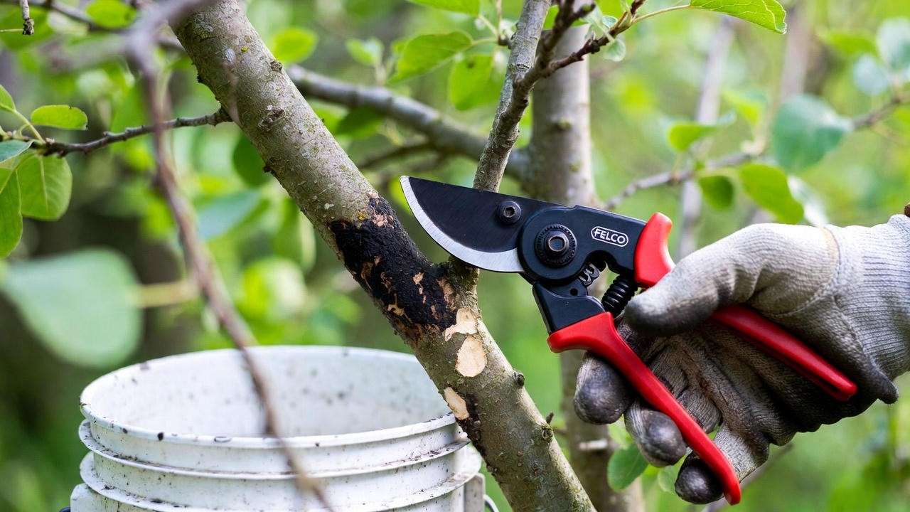 Correct pruning technique to remove fire blight from Cleveland Select pear tree