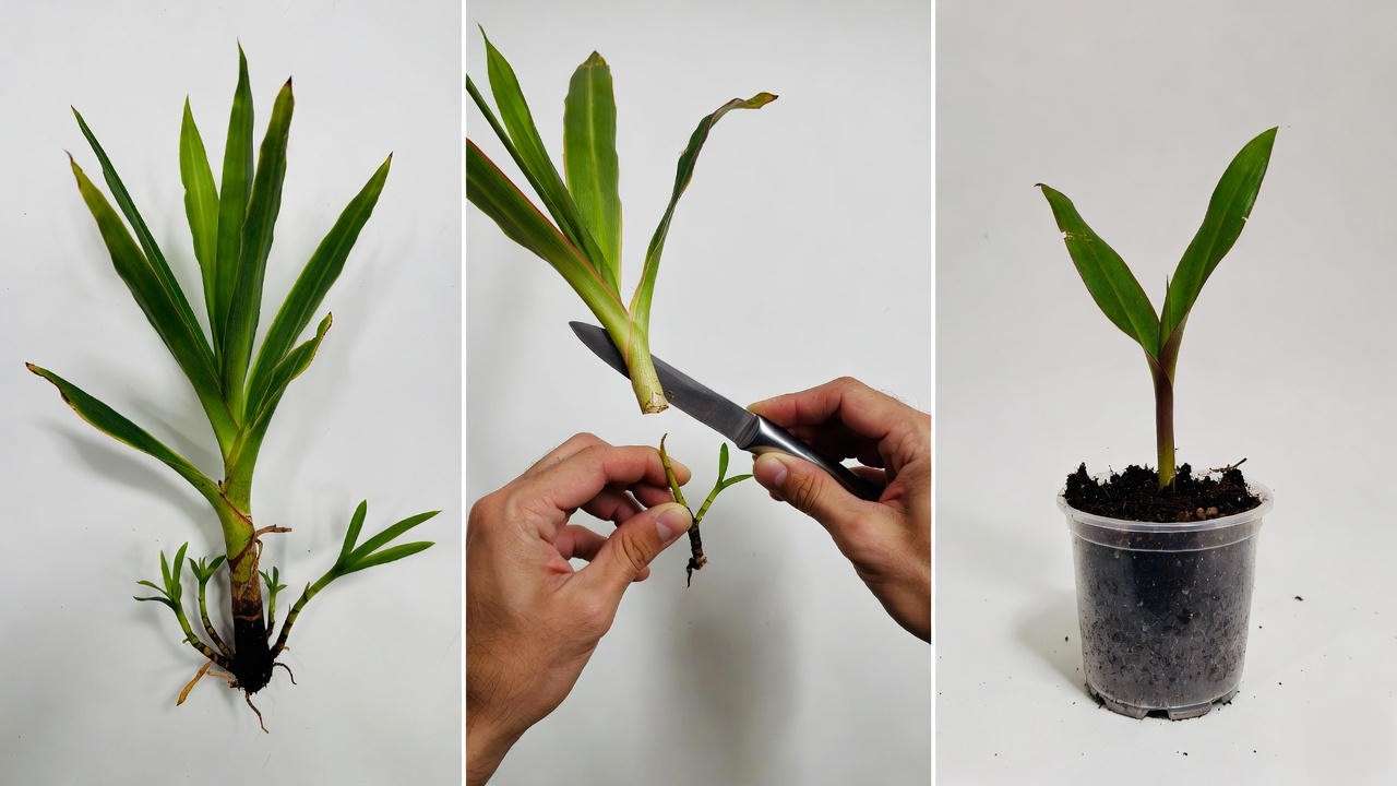 How to separate and pot flaming sword plant pups step by step