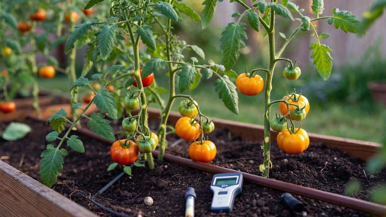 Healthy Sungold tomato plants thriving in perfect soil and full sun conditions