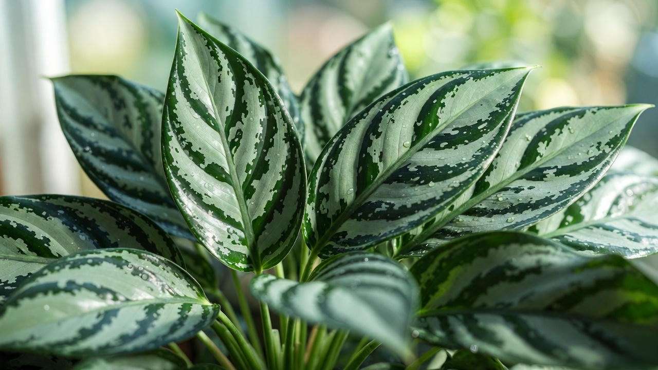 Aglaonema Silver Bay – the greenest houseplant leaves with glossy emerald and silver variegation
