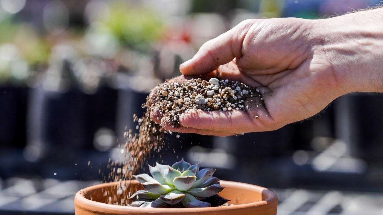 Perfect fast-draining gritty soil mix recipe for black succulent plants