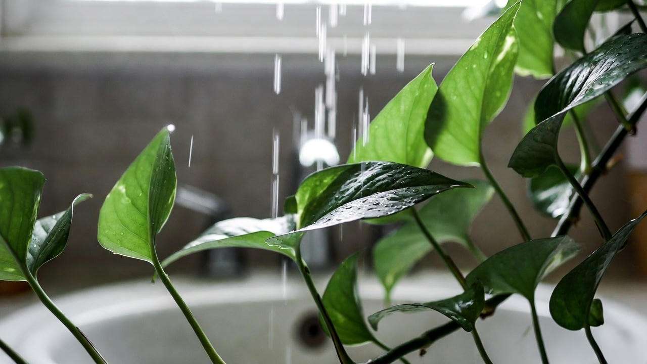 Weekly shower routine to prevent pests on trailing indoor plants