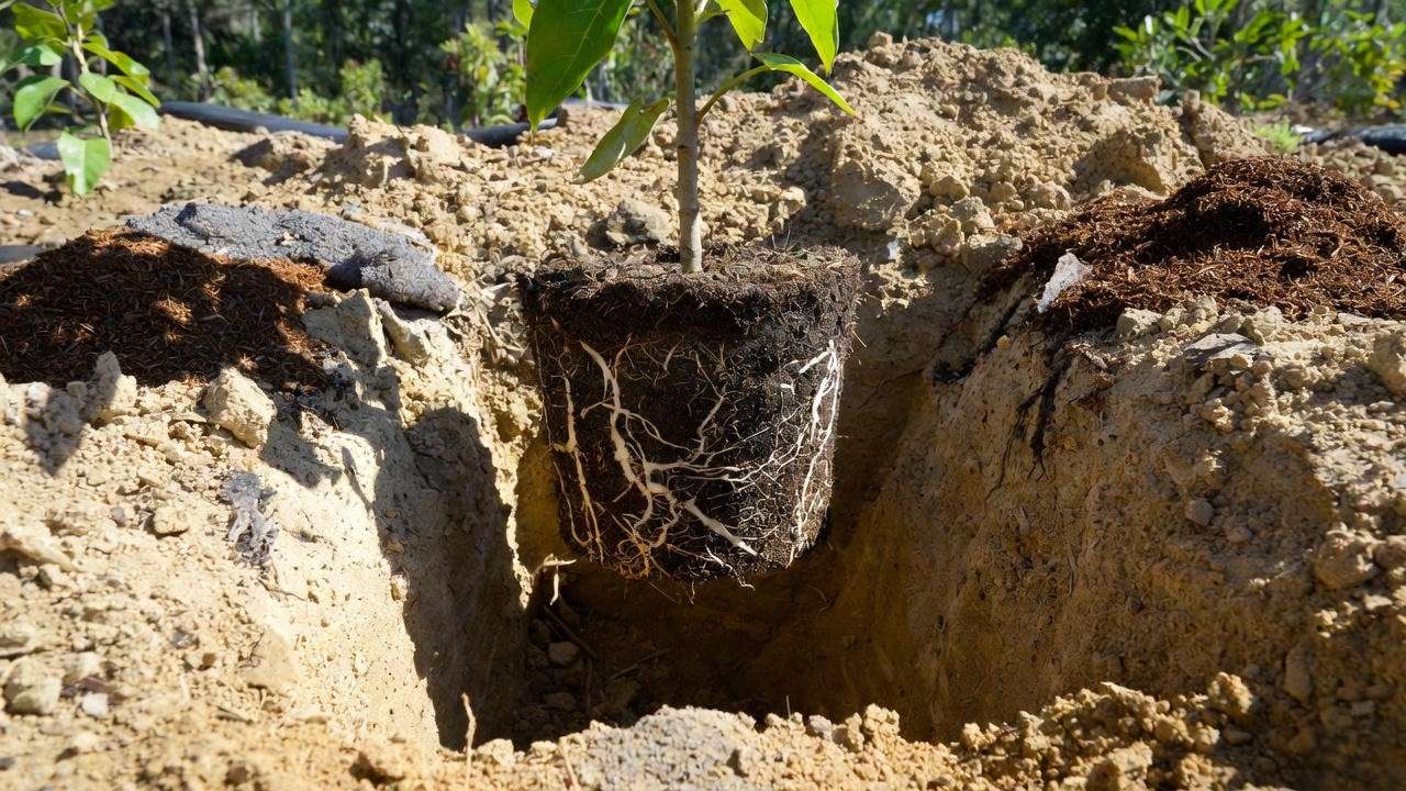 Correct planting depth and soil amendment for Florida hedge plants in sandy soil