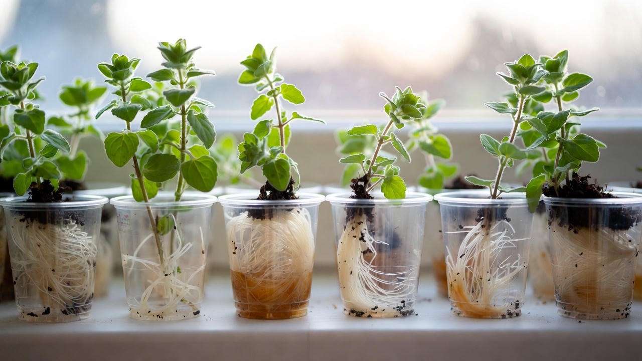 Successfully rooted ornamental oregano stem cuttings in 3 weeks