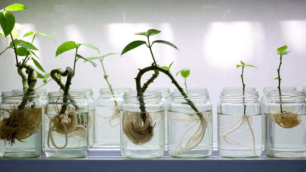 wisted lipstick plant stem cuttings successfully rooting in water – water propagation method