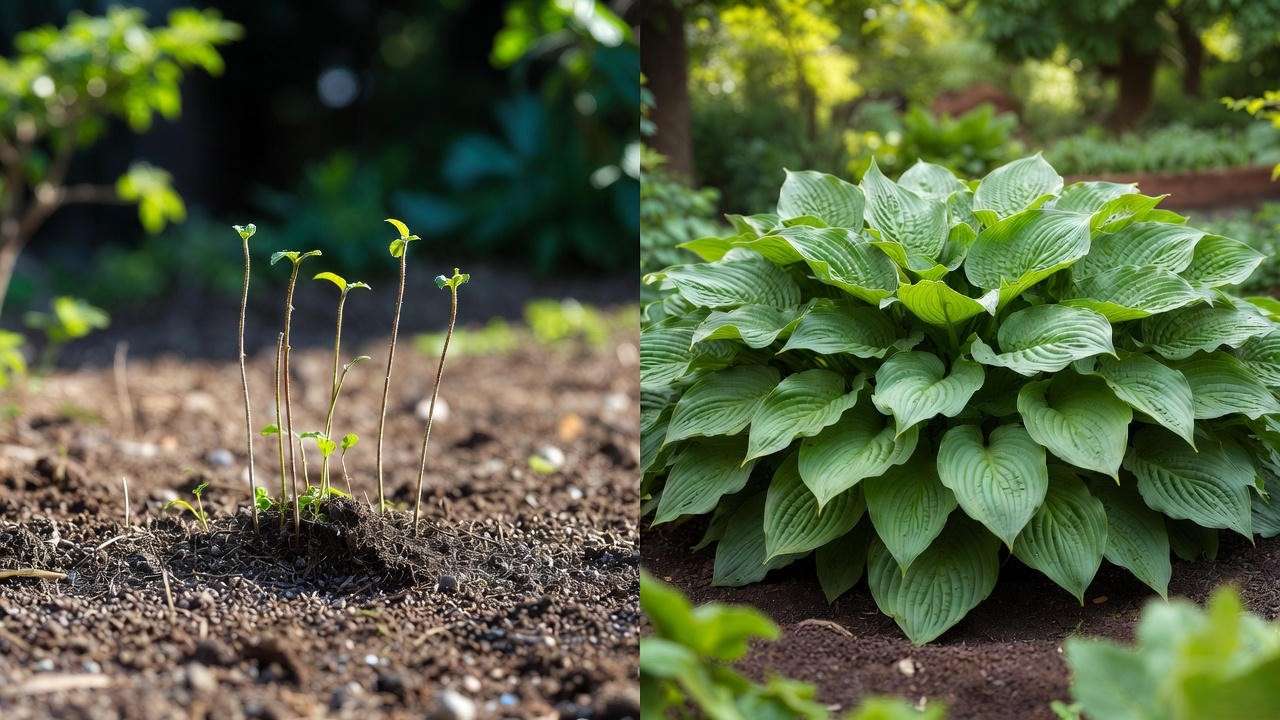 6-year before and after of giant hosta plant transformation