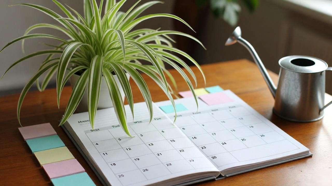Hawaiian spider plant monthly care calendar and checklist
