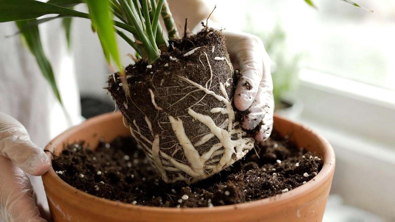How to repot a Mass Cane plant step by step