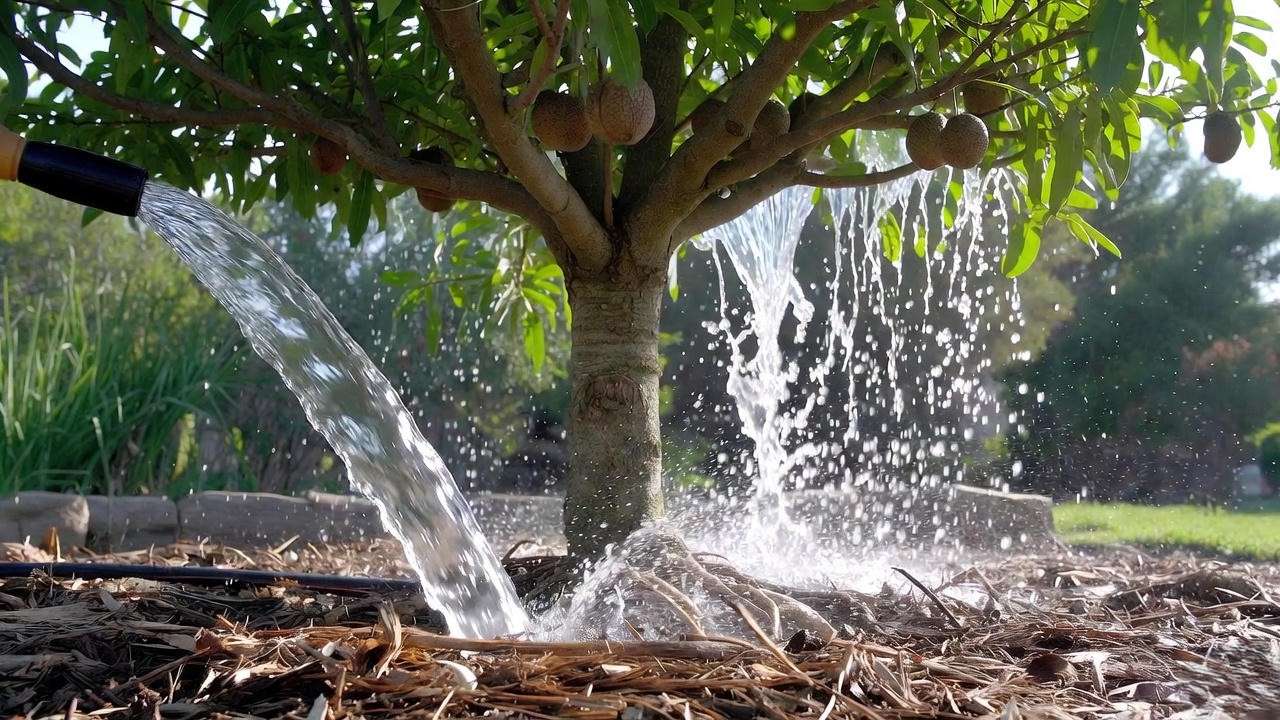 Deep watering technique for bigger Salavatski pomegranate fruit