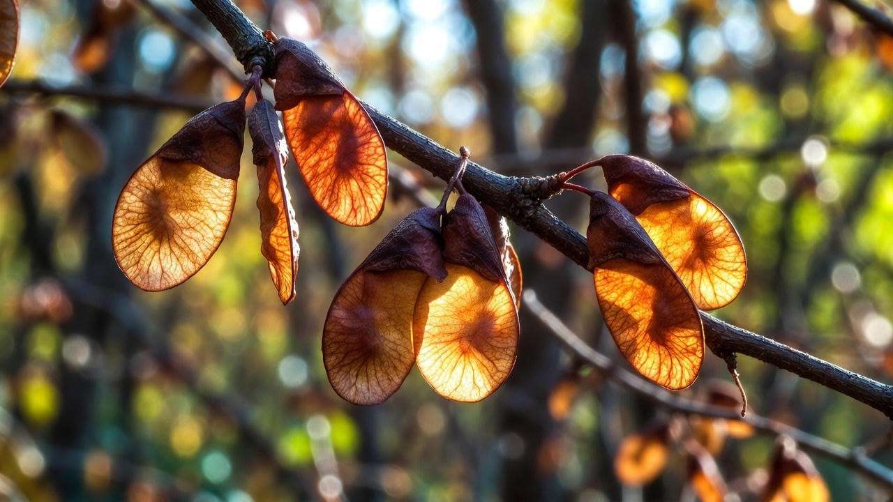 Mature eastern redbud seed pods ready for harvest in late fall