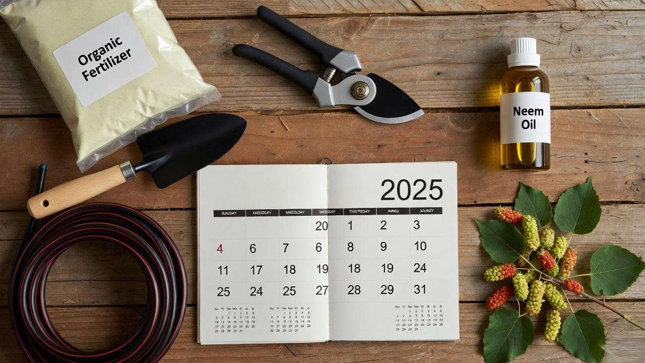 Essential tools and supplies for year-round Pakistani mulberry tree care in 2025