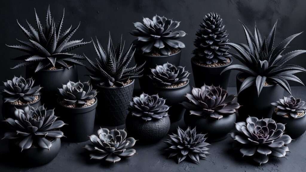 black succulent plant