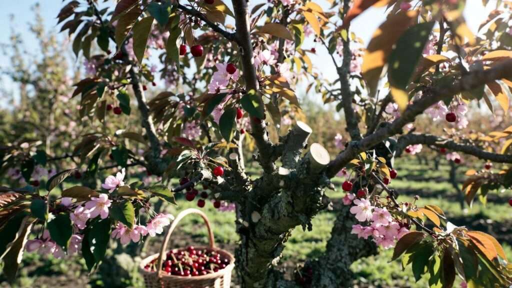 cutting back a cherry tree