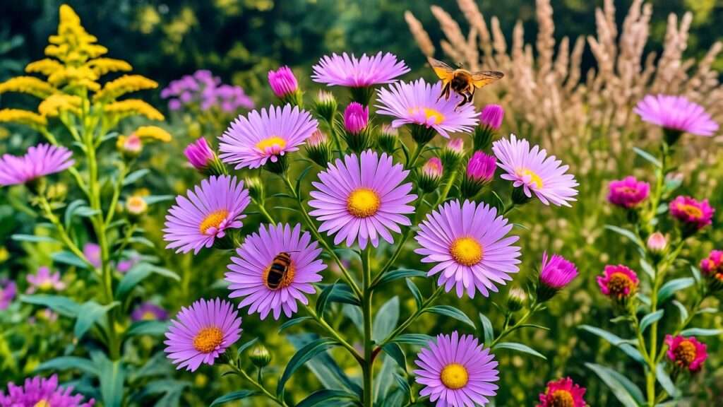 pink aster plant