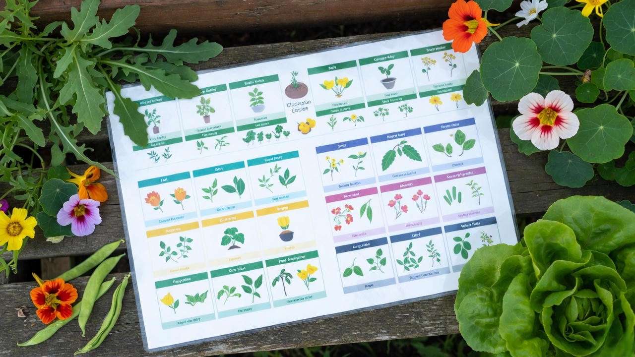 2025 arugula companion planting cheat sheet with best plants and spacing