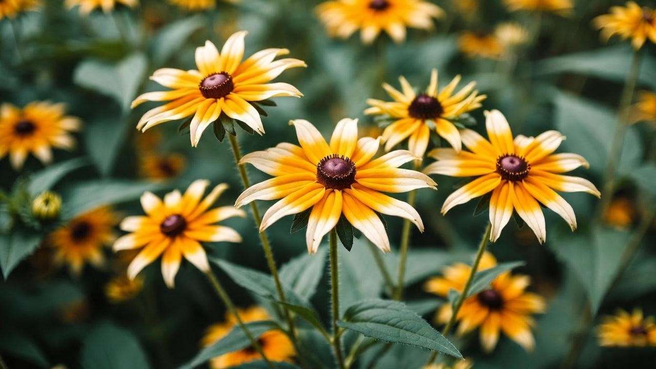 Close-up of Black-Eyed Susan (Rudbeckia) yellow perennial flowers