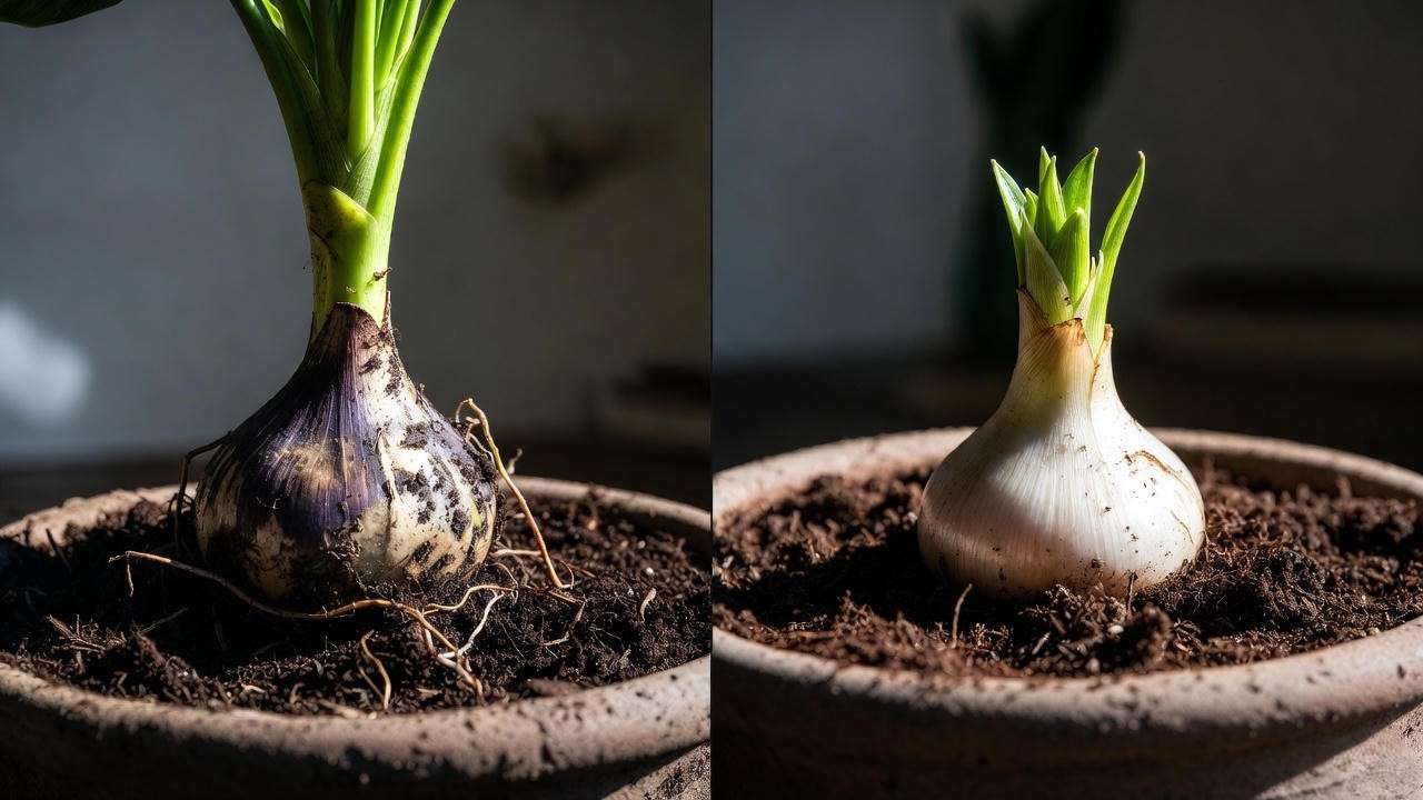 Common mistake planting calla lily rhizome upside down vs correct orientation
