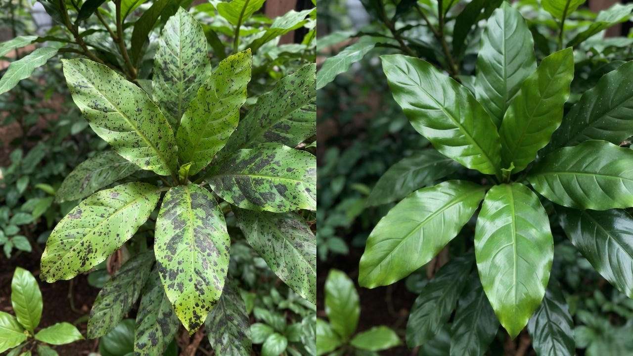 Black spot prevention results on Chicago Peace rose – before and after