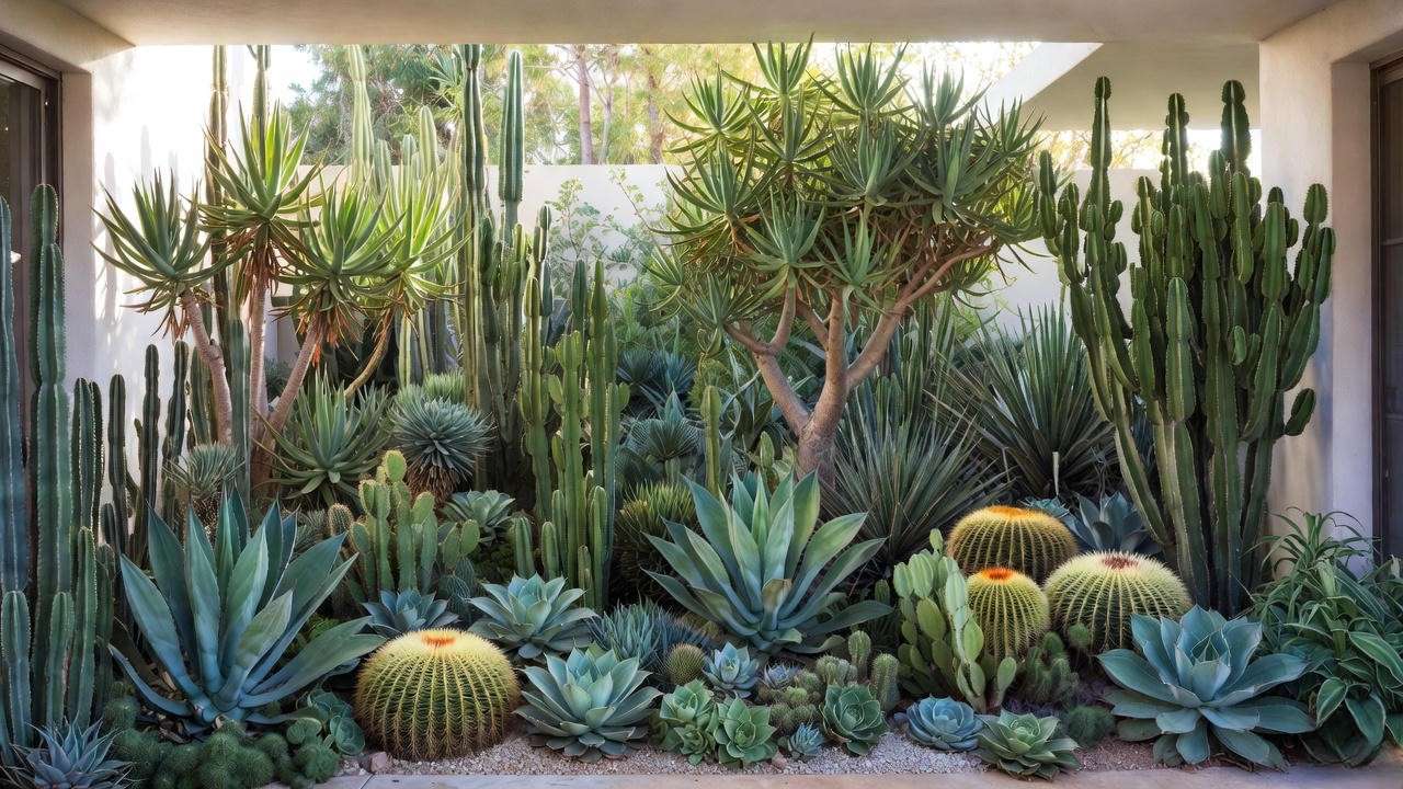 Collection of huge succulent plants creating a stunning desert-inspired patio display – ultimate large succulent inspiration
