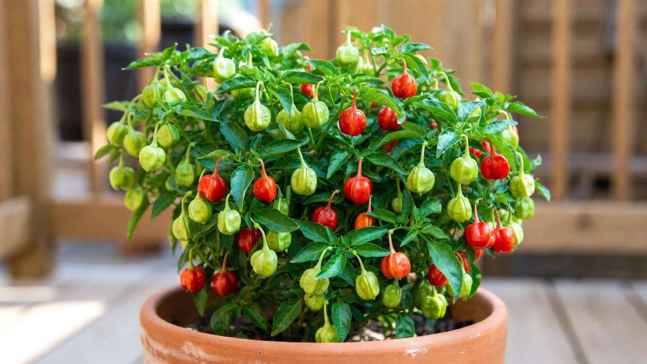 Peter Pepper plant thriving in a patio container