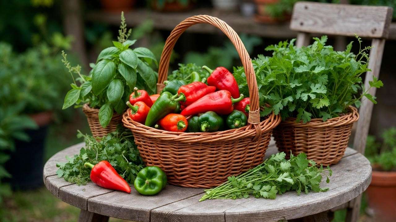 Bountiful harvest of homegrown Peter Pepper pods