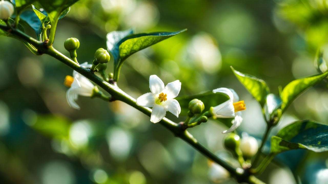 Scotch Bonnet flowers turning into baby peppers – successful fruit set