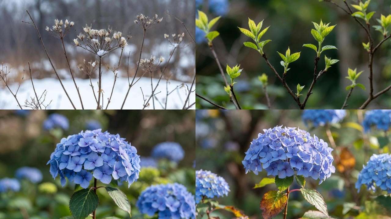 Complete year-round reblooming cycle for indoor hydrangea