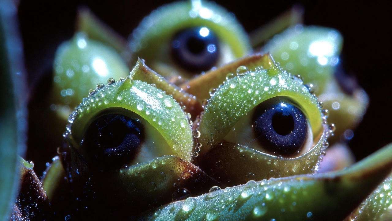Prosthechea radiata pseudobulbs that look like real green eyeballs – true eyeball plant orchid”