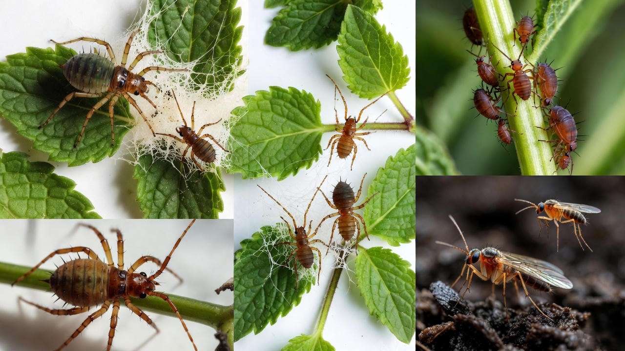 Common Vietnamese mint pests – spider mites aphids and fungus gnats identification