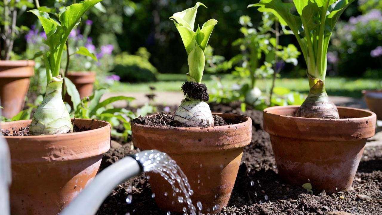 Step-by-step planting calla lily rhizomes in containers and pots