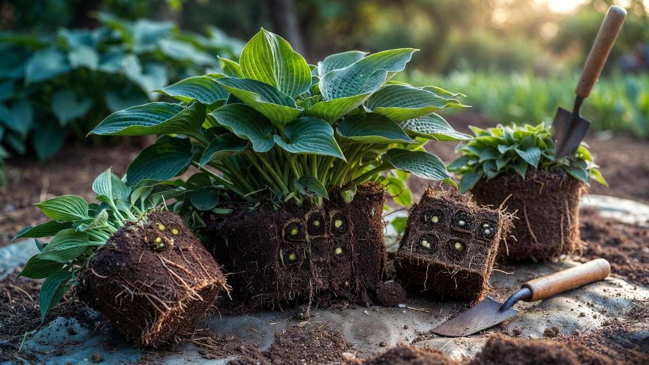 How to divide a giant mature Empress Wu Hosta clump