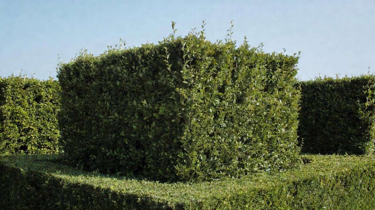 Professionally pruned formal Needlepoint holly hedge