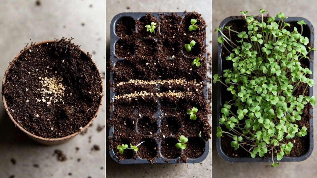Broadcasting vs line sowing vs microgreens method for fenugreek