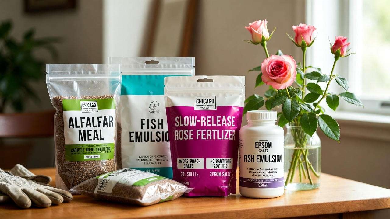 Recommended organic and synthetic fertilizers for feeding Chicago Peace rose