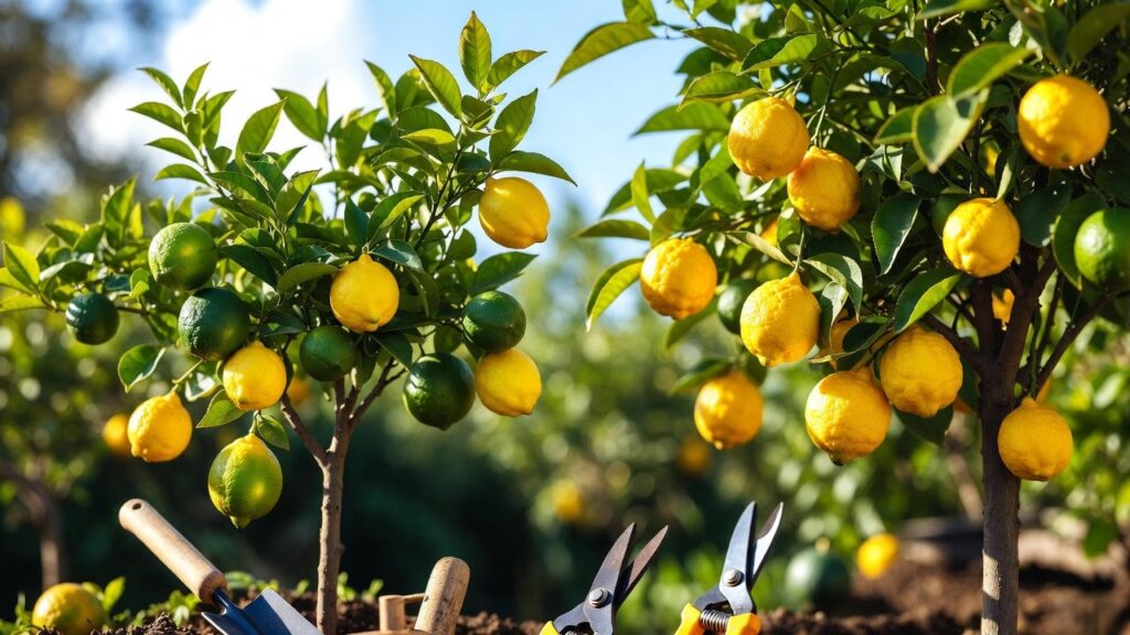 lime tree and lemon tree